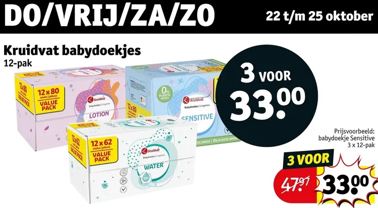 Aanbieding: Babydoekjes 12-pak