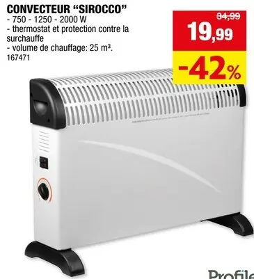 Offre: Profile Convecteur Sirocco