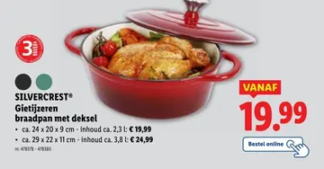 Aanbieding: Gietijzeren braadpan met deksel