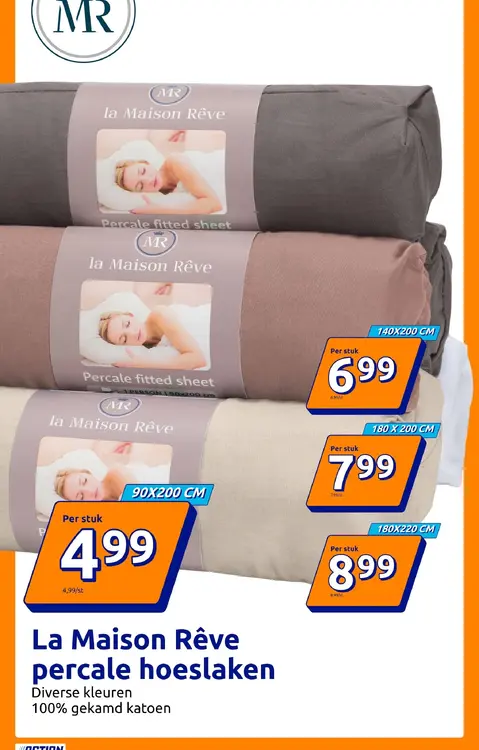 Promotie: La Maison Rêve percale hoeslaken