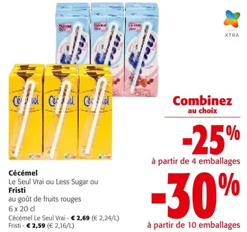 Offre: Cécémel Le Seul Vrai ou Less Sugar ou Fristi au goût de fruits rouges