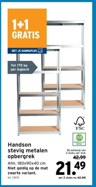 Promotie: Handson stevig metalen opbergrek
