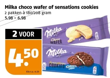 Aanbieding: Milka choco wafer of sensations cookies