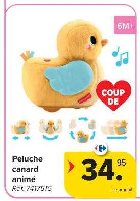 Offre: Peluche canard animé
