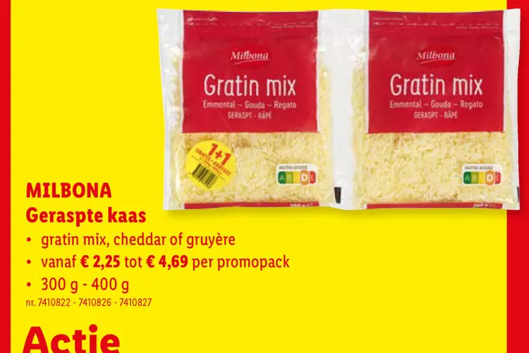 Promotie: Geraspte kaas
