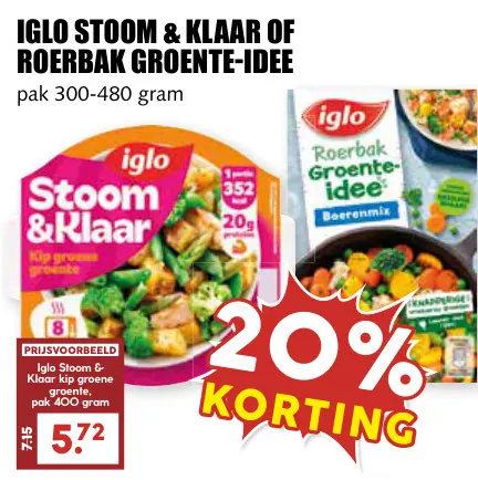 Aanbieding: Iglo stoom & klaar of roerbak groente-idee