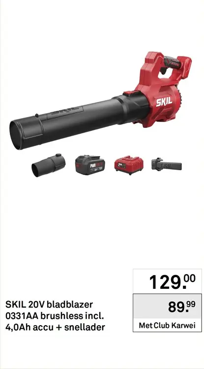 Aanbieding: 20V bladblazer 0331AA brushless incl. 4,0Ah accu + snellader