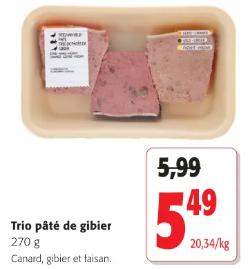Offre: Trio pâté de gibier
