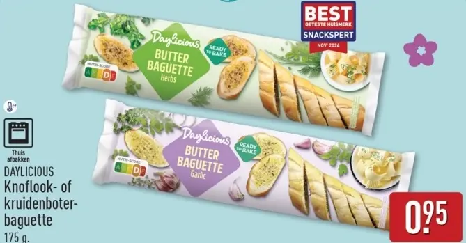 Aanbieding: Knoflook- of kruidenboterbaguette