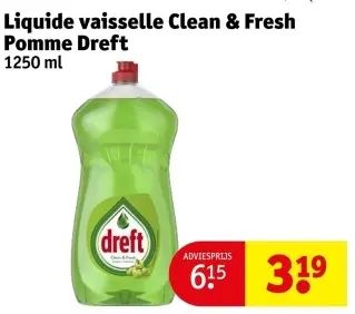 Offre: Liquide vaisselle Clean & Fresh Pomme Dreft