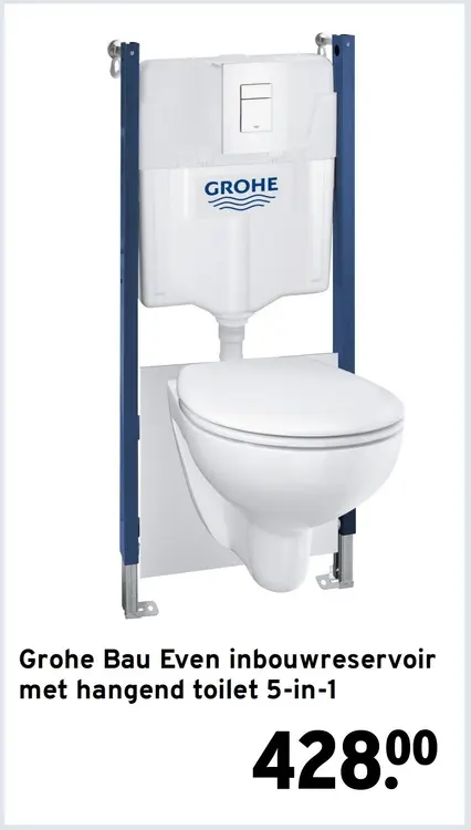 Aanbieding: Bau Even inbouwreservoir met hangend toilet 5-in-1