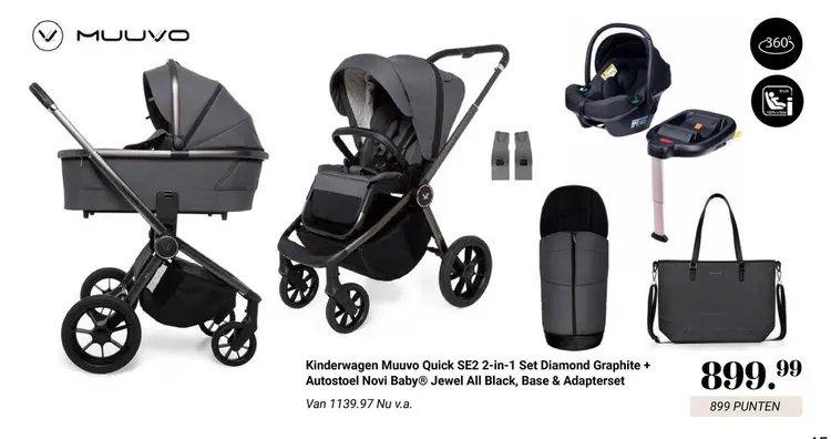 Aanbieding: Kinderwagen Muuvo Quick SE2 2-in-1 Set Diamon