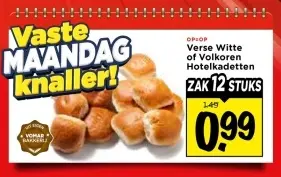 Aanbieding: Verse Witte of Volkoren Hotelkadetten