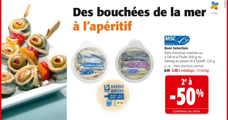 Offre: Filets d'anchois marinés ou hareng au yaourt 