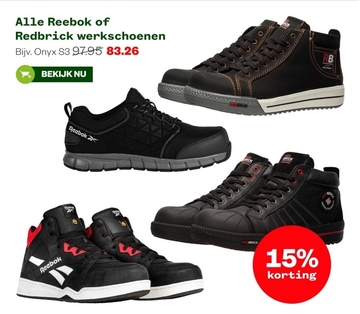 Aanbieding: Reebok of Redbrick werkschoenen Onyx S3