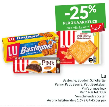 Promotie: Bastogne, Boudoir, Scholiertje, Penny, Petit Beukelaer