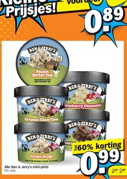 Aanbieding: Ben & Jerry's mini-pints