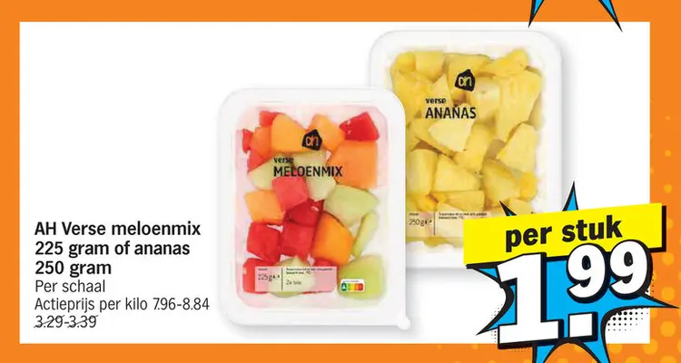 Promotie: Verse meloenmix of ananas