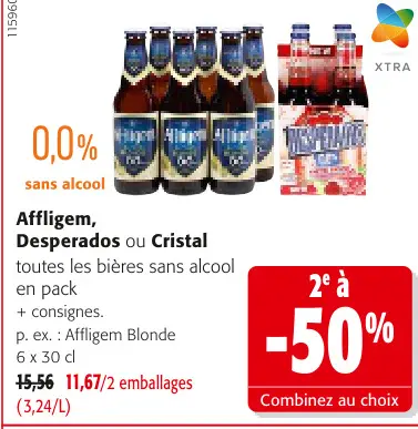 Offre: Affligem, Desperados ou Cristal