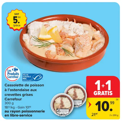 Offre: Cassolette de poisson à l'ostendaise aux crevettes grises