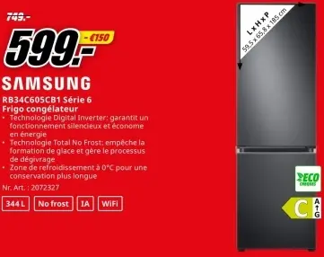 Offre: SAMSUNG RB34C605CB1 Série 6 Frigo congélateur