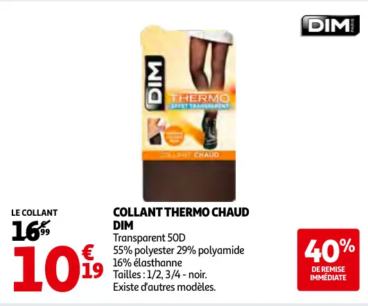 Aanbieding: Collant thermo chaud