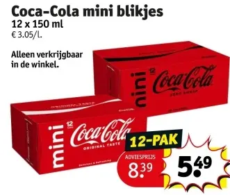 Aanbieding: Coca-Cola mini blikjes