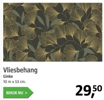 Aanbieding: Vliesbehang Ginko