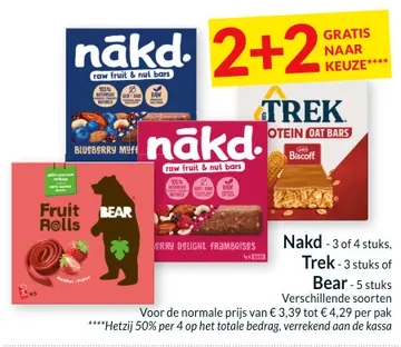 Aanbieding: Nakd, Trek, Bear