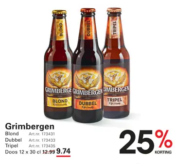 Aanbieding: Grimbergen Blond / Dubbel / Tripel