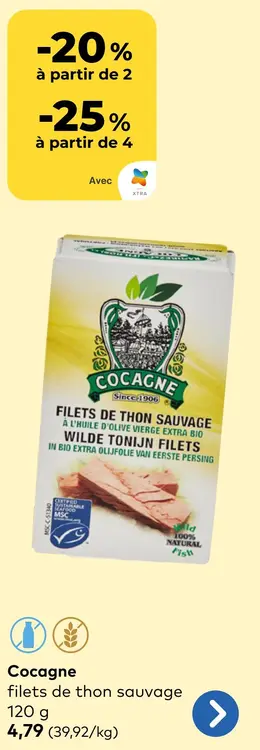 Offre: Cocagne filets de thon sauvage