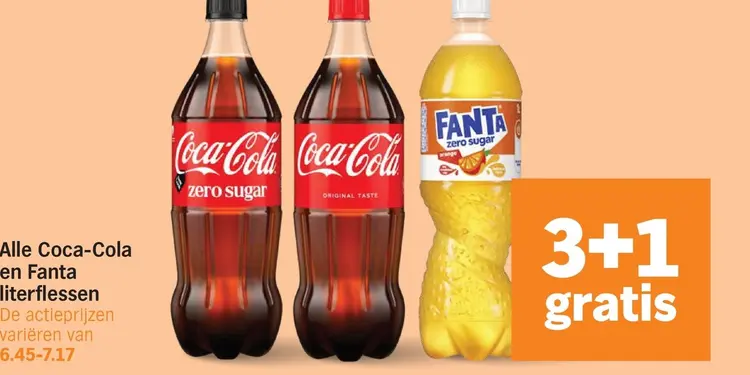 Aanbieding: Alle Coca-Cola en Fanta literflessen