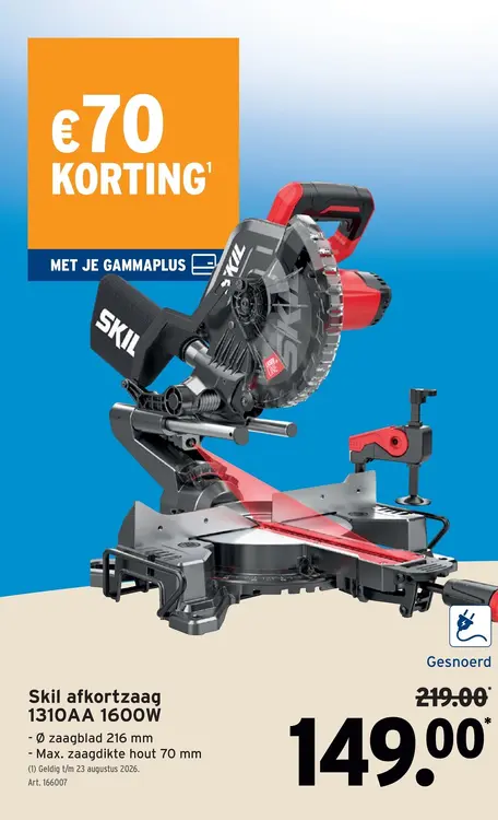 Promotie: Skil afkortzaag 1310AA 1600W