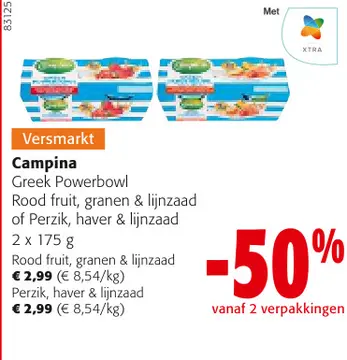 Aanbieding: Campina Greek Powerbowl Rood fruit, granen & 