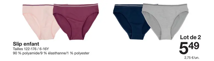 Offre: Slip enfant / Boxer enfant