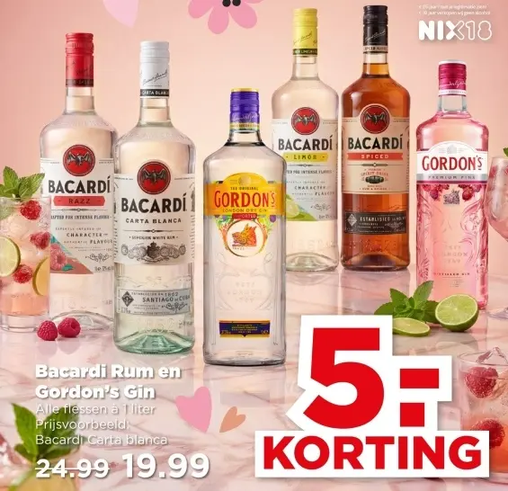 Aanbieding: Bacardi Rum en Gordon's Gin