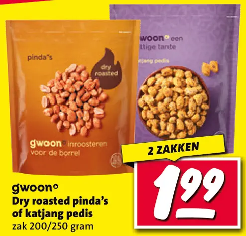 Aanbieding: Dry roasted pinda's of katjang pedis