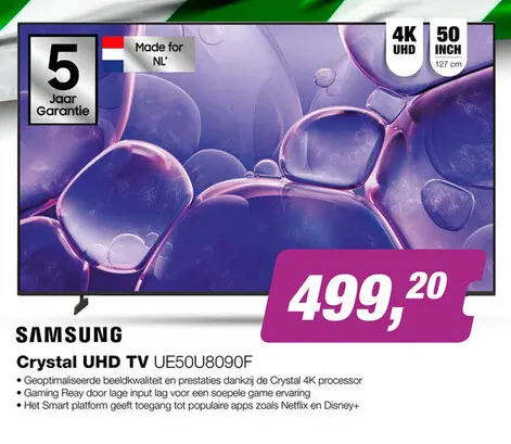 Aanbieding: Samsung Crystal UHD UE50U8090F TV (2025)