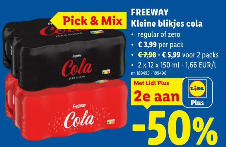 Promotie: Kleine blikjes cola