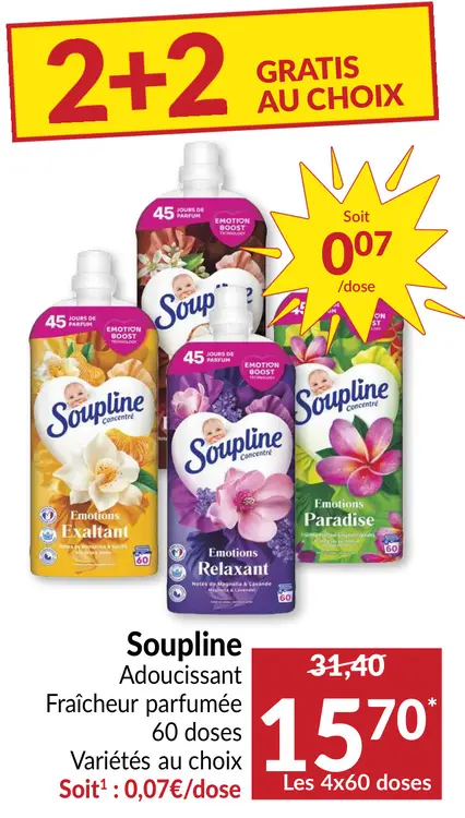 Offre: Soupline Adoucissant Fraîcheur parfumée