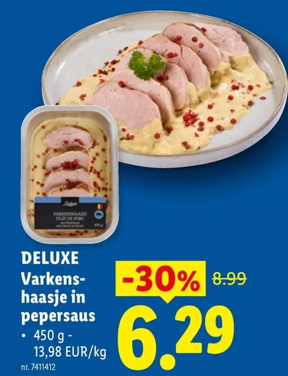 Promotie: DELUXE Varkenshaasje in pepersaus