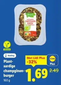 Aanbieding: Plant-aardige champginon-burger