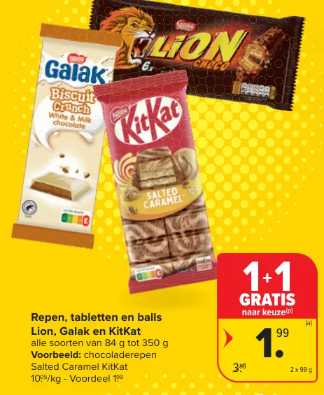 Promotie: Repen, tabletten en balls