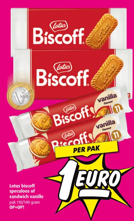 Aanbieding: Biscoff speculoos or sandwich vanille