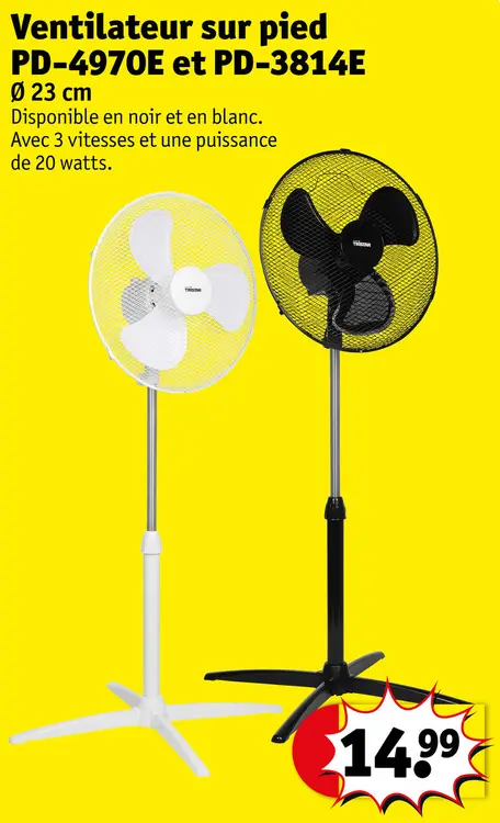 Offre: Ventilateur sur pied PD-4970E et PD-3814E