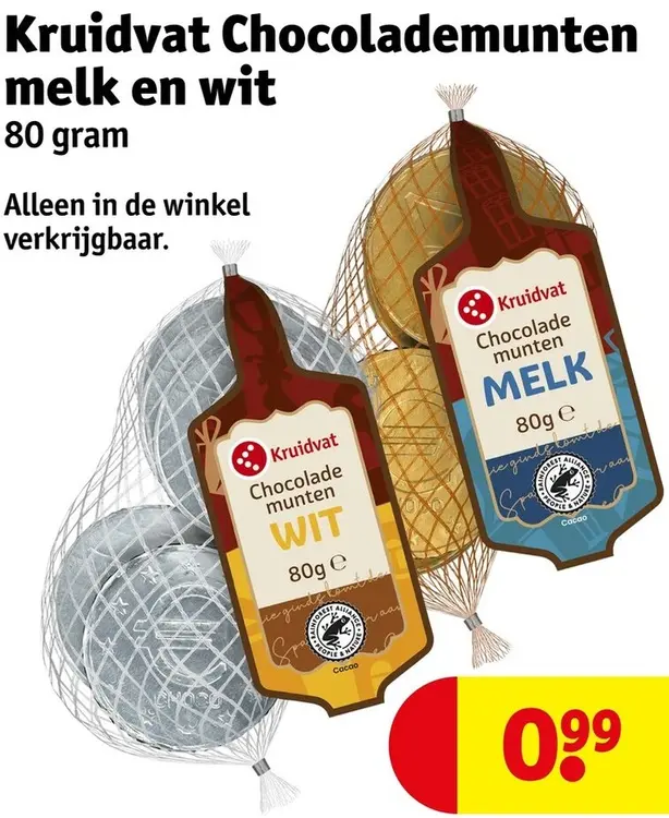 Aanbieding: Chocolademunten melk en wit