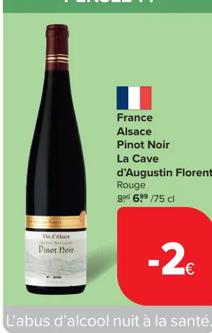 Offre: Pinot Noir La Cave d'Augustin Florent Rouge