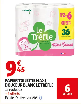 Promotie: Papier toilette maxi douceur blanc