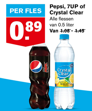 Aanbieding: Pepsi , 7UP of Crystal Clear