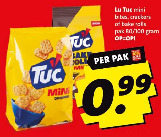 Aanbieding: Mini bites, crackers of bake rolls